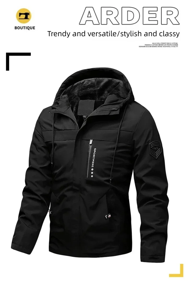 Hooded jacket for men in autumn and winter