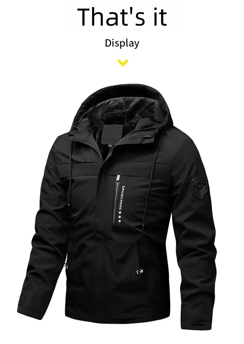 Hooded jacket for men in autumn and winter