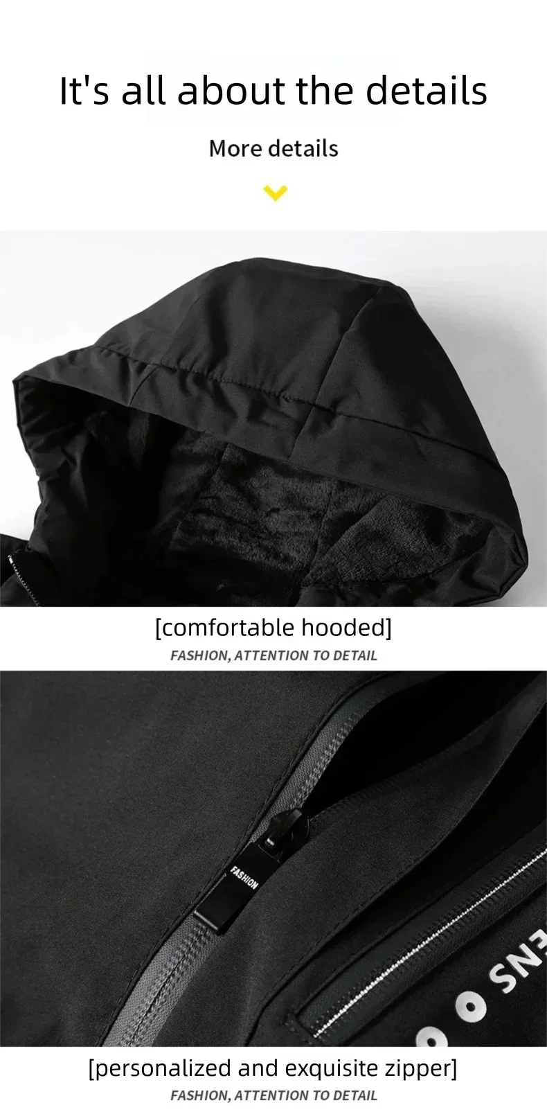 Hooded jacket for men in autumn and winter