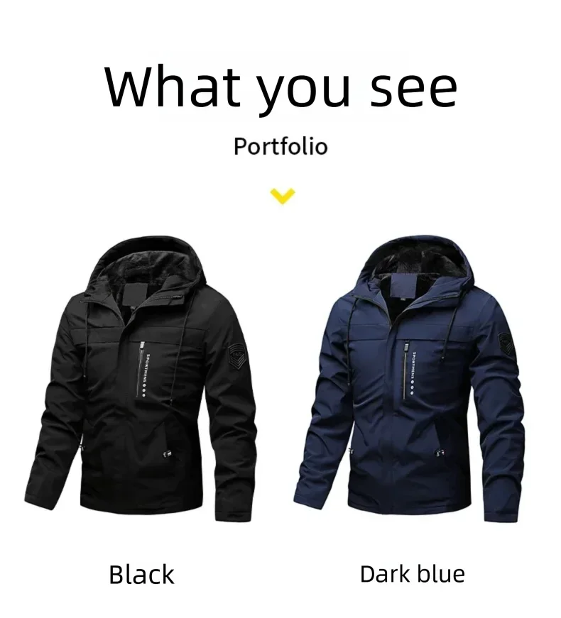 Hooded jacket for men in autumn and winter